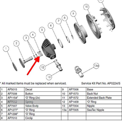 Apeks AP7002 Suit Inflator Spring